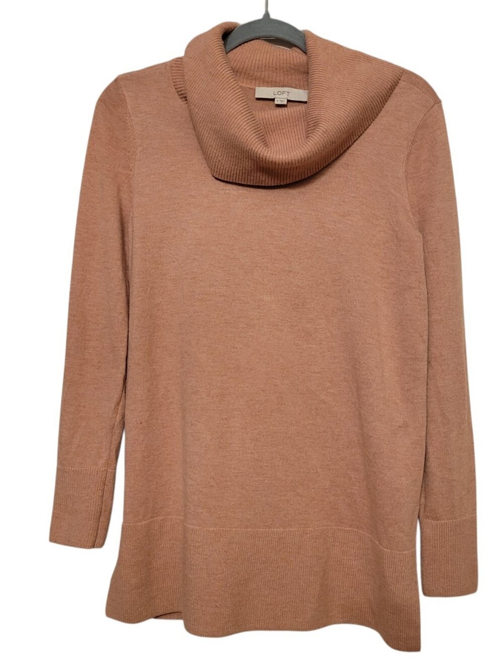 LOFT Pink Brown Cowl Neck Long Sleeve Sweater Size Medium